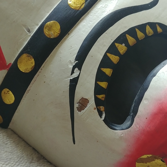 Wooden jester clown mask wall hanging - Picture 6 of 8